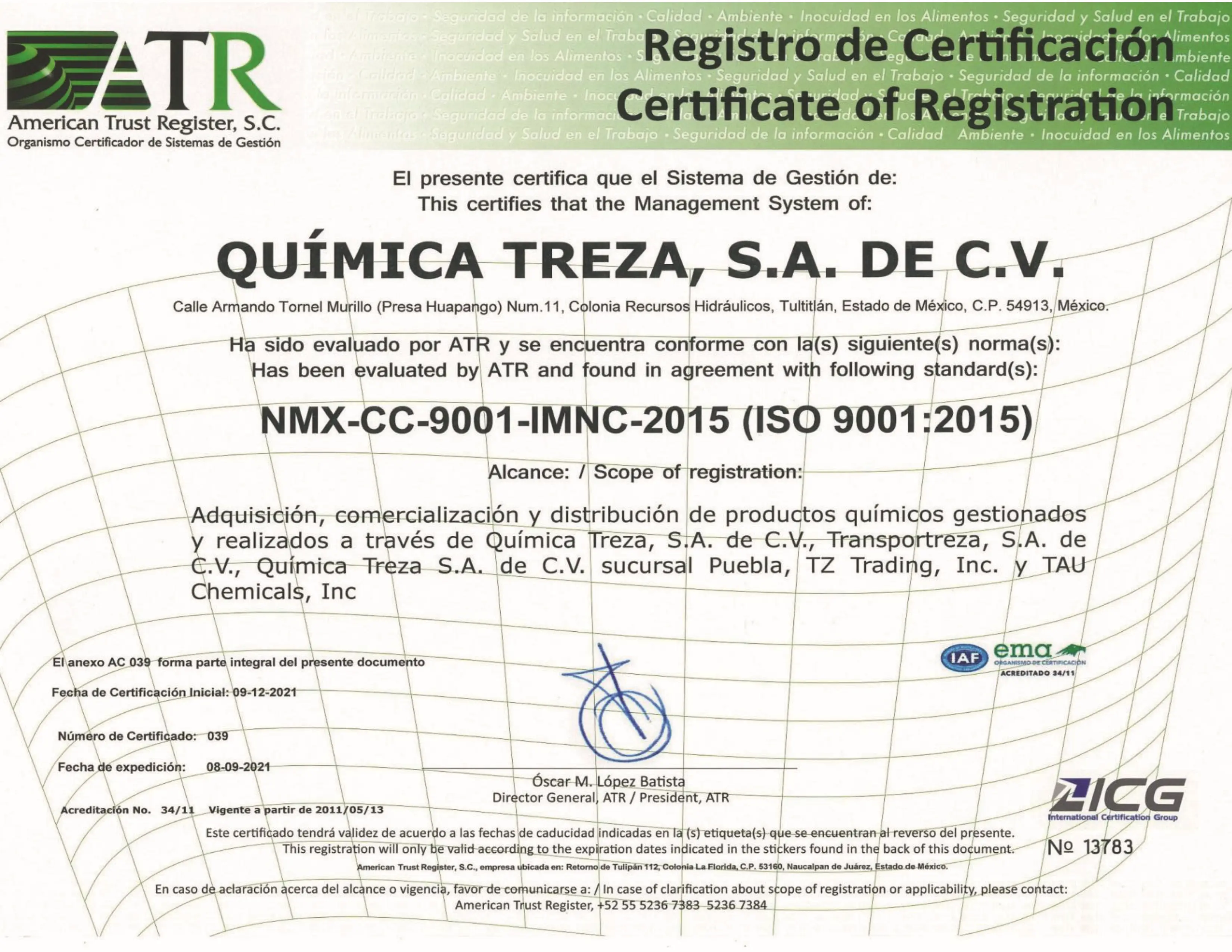 Certificación Calidad
